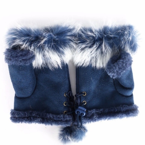 Fingerless Fur Trim Gloves - Picture 3 of 6